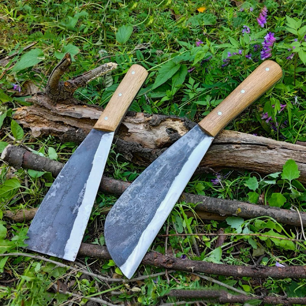 rubber tree cutting knife FC9002 Handmade Forge Wood Cutting Knife Round